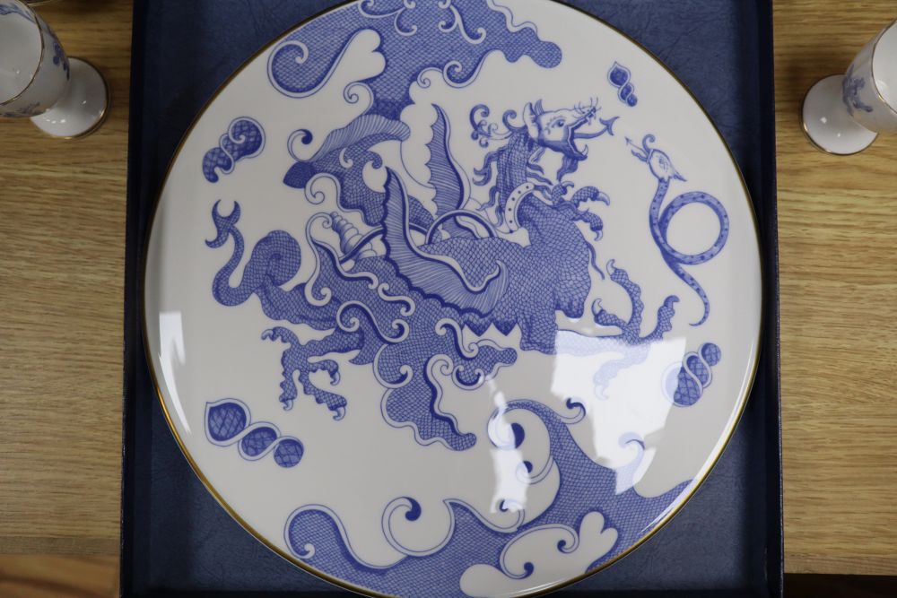 A Royal Worcester Blue Dragon part tea service